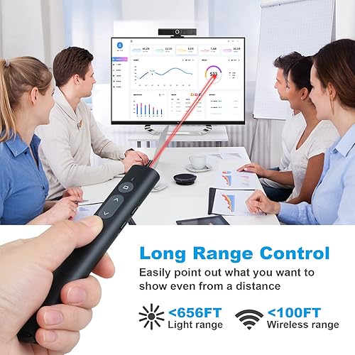 Vista 35 de Control remoto inalámbrico de presentador, clicker de presentación con hipervínculo y control remoto de volumen, PowerPoint Office Presentation