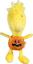 Peanuts for Pets 9" Halloween Woodstock Pumpkin Big Head Plush Dog Toy with Squeaker | Snoopy Plush Dog Toys, Cute Dog Toy...