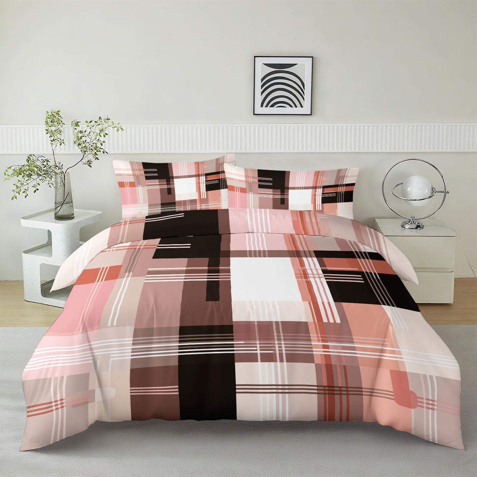 Housse de Couette 240x260cm Douce Adaptée aux Personnes Sensibles Rose