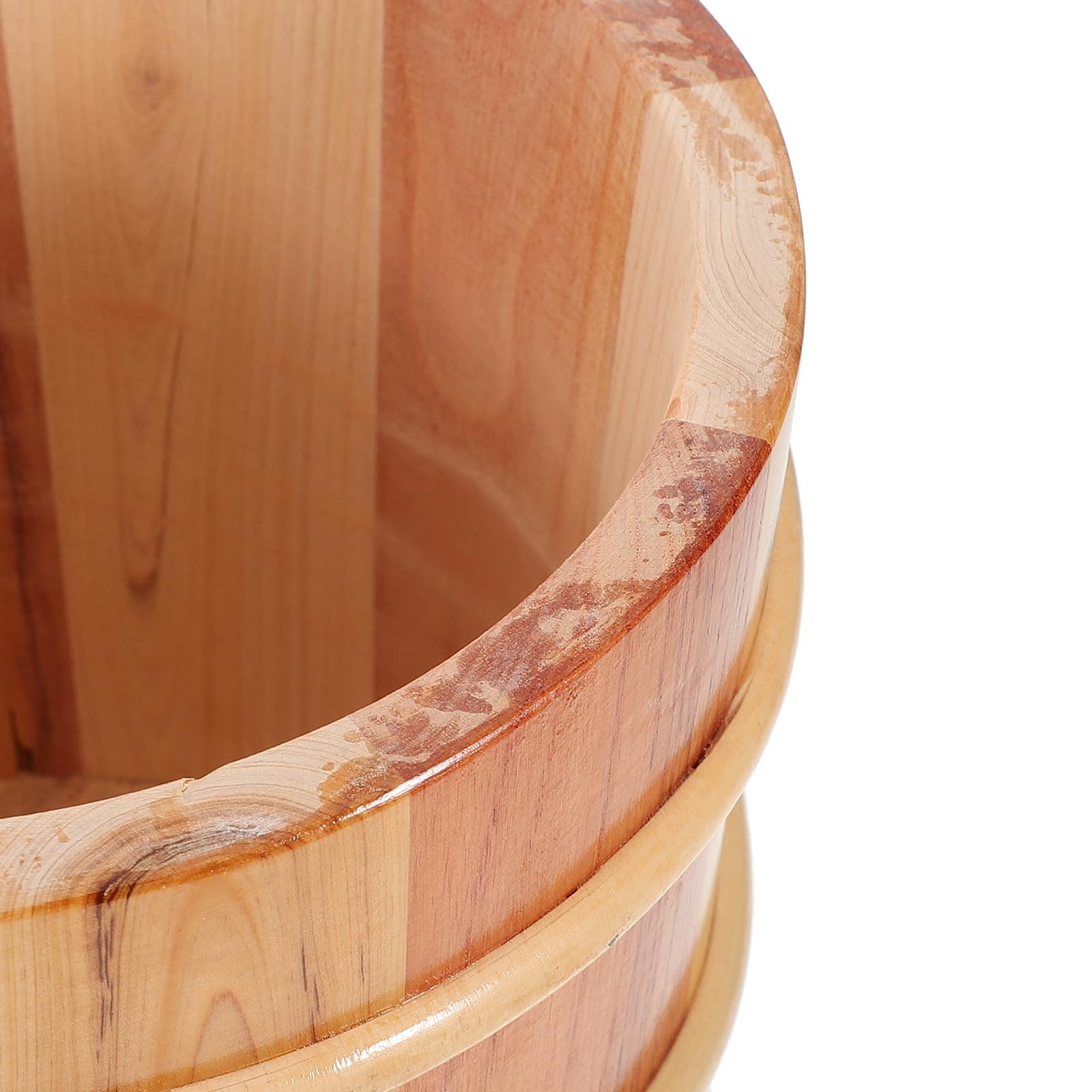 PRETYZOOM Cubo de Arroz Japonés Redondo de Madera Café con Tapa