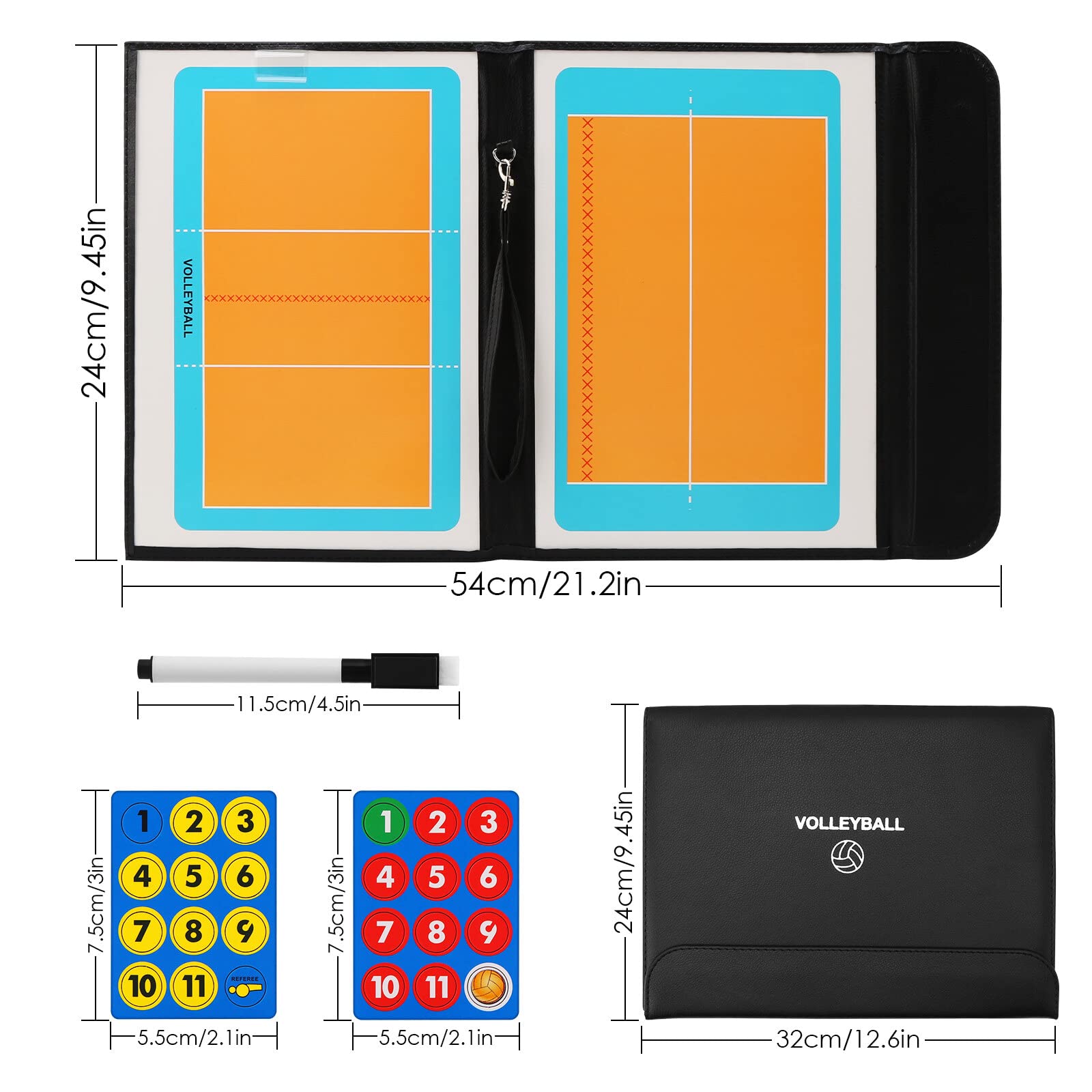 Lavagna Tattica per Allenatore di Pallavolo con Lavagna Magnetica a Mezza Corte con Penna