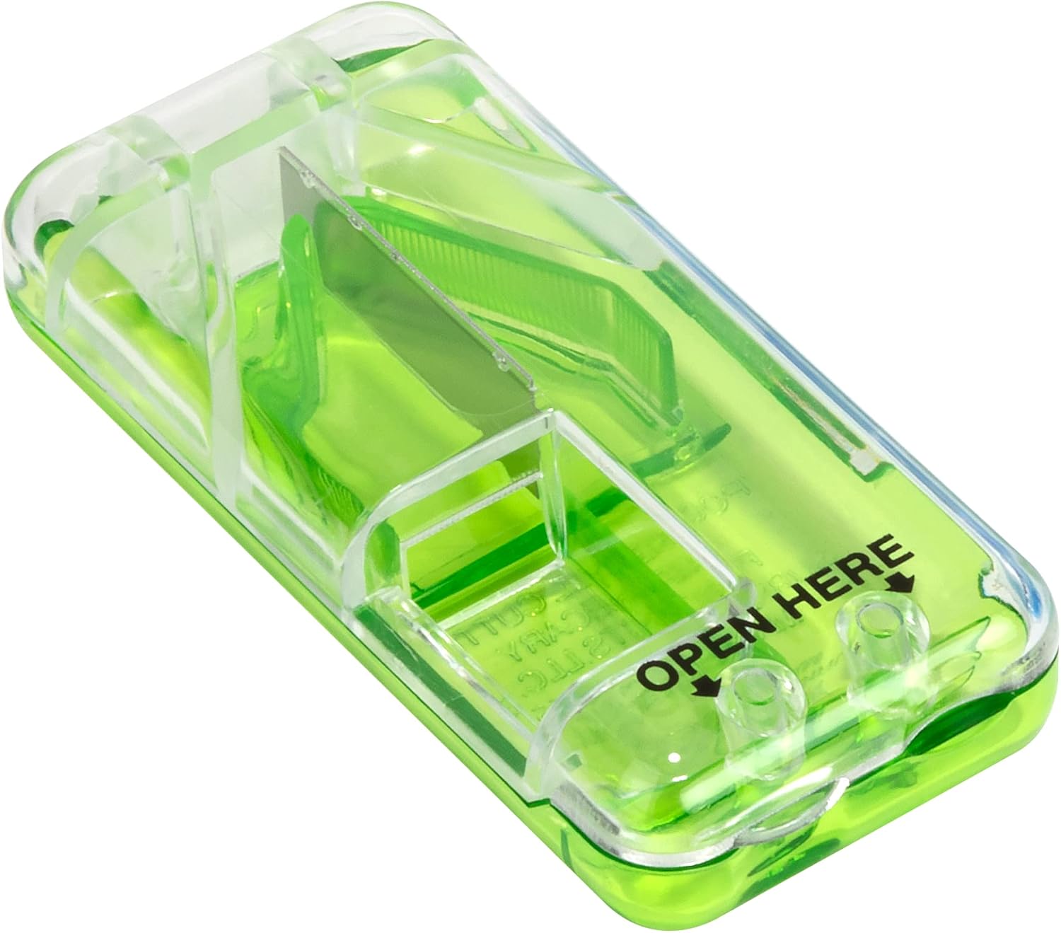EZY DOSE Pill Cutter and Splitter with Dispenser, Cuts Pills, Vitamins, Tablets, Stainless Steel Blade, Travel Sized, Green : Health & Household