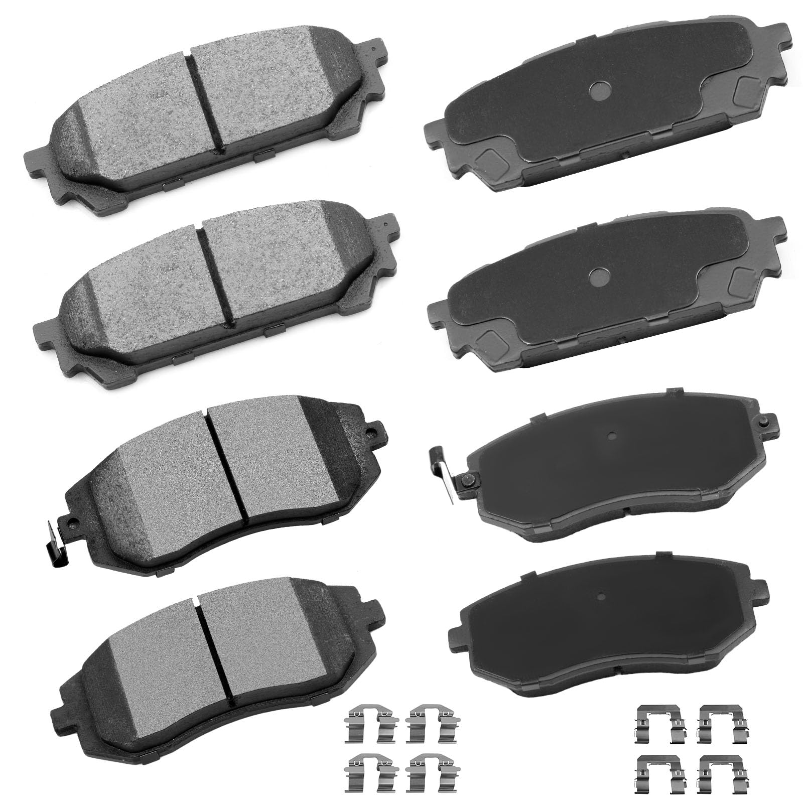 cciyu D1004 D929 Brake Pads w/Hardware Front Rear Disc Brake Pad Set