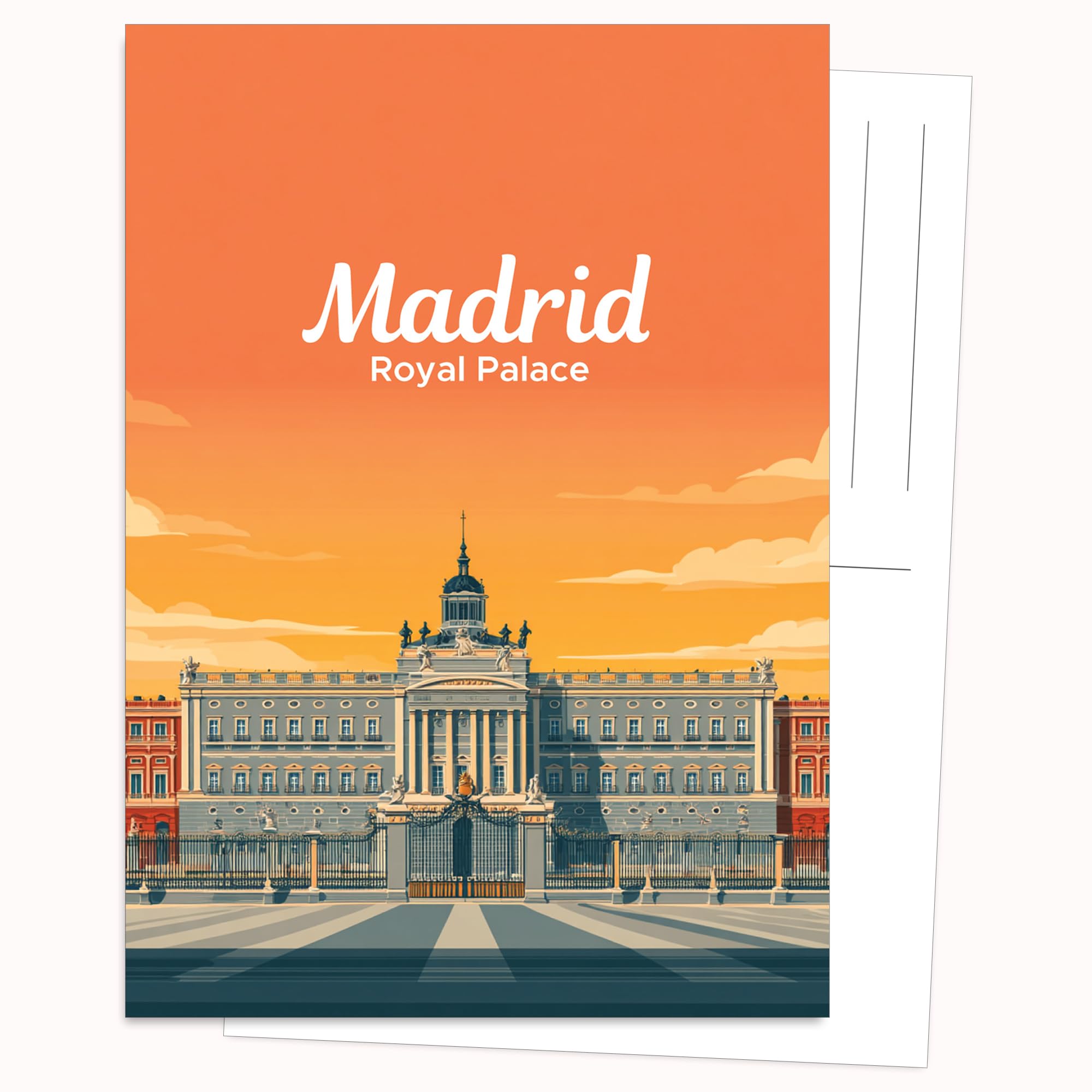 Edition Colibri Postcard - Graphic Illustration Palace | Set of 10 Flat Cards (A6) - Back for Writing on