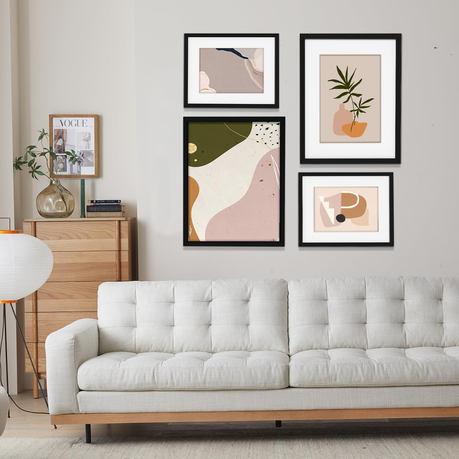 WOPPLXY Set 3 Cornici In Legno Bianco Formato A3 - 42x30 Cm - Con Acrilico Trasparente - Per Poster E Foto - 3
