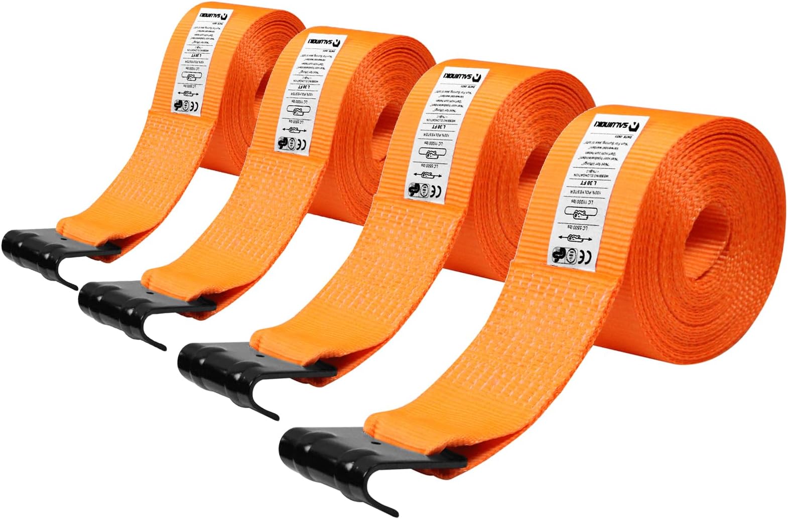 SALUINOKI 12Pack 4 inch Straps Flatbed 4x30 Truck Strap for