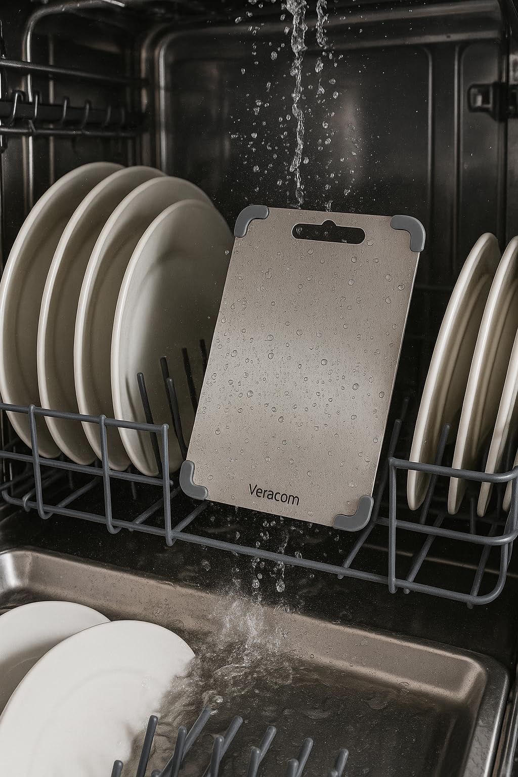 Set 2 Pezzi Taglieri Acciaio Inox 304 Alimentare Antiscivolo – Igienici e Lavabili in Lavastoviglie – Taglieri per Carne, Verdure e Pane – Certificato MOCA