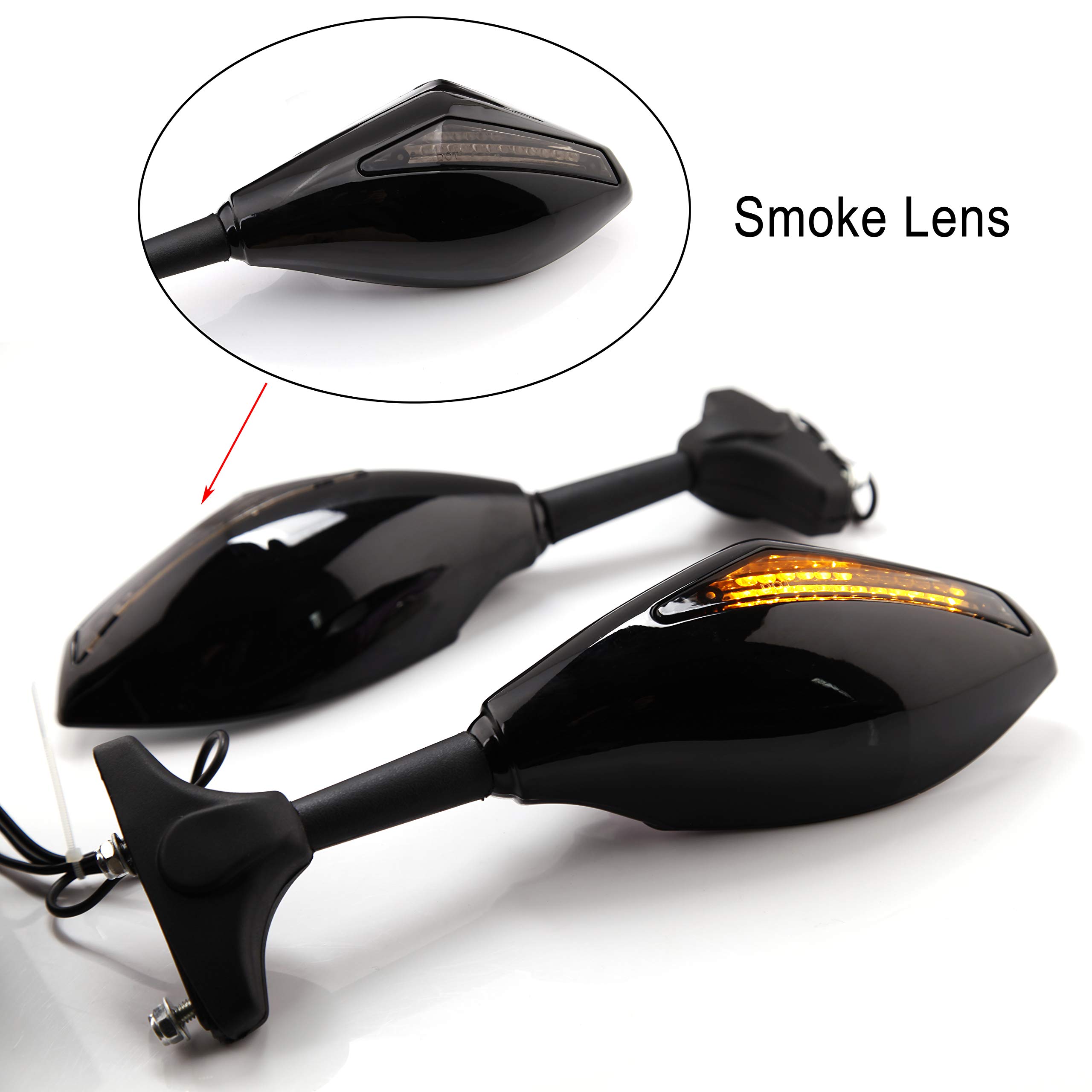 Rétroviseur Moto Avec Clignotant LED Pour Suzuki GSXR 600/750/1000 - Lentille Transparente