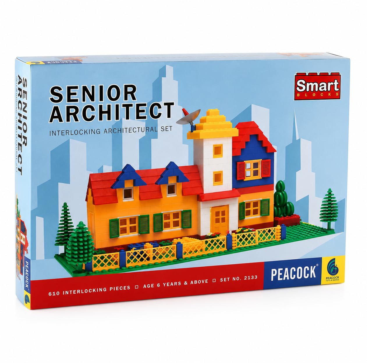 Senior Architect Blocks Set Home Building Blocks for 6+ Years Boys and Girls - 610 Pieces, Multicolor-image-31