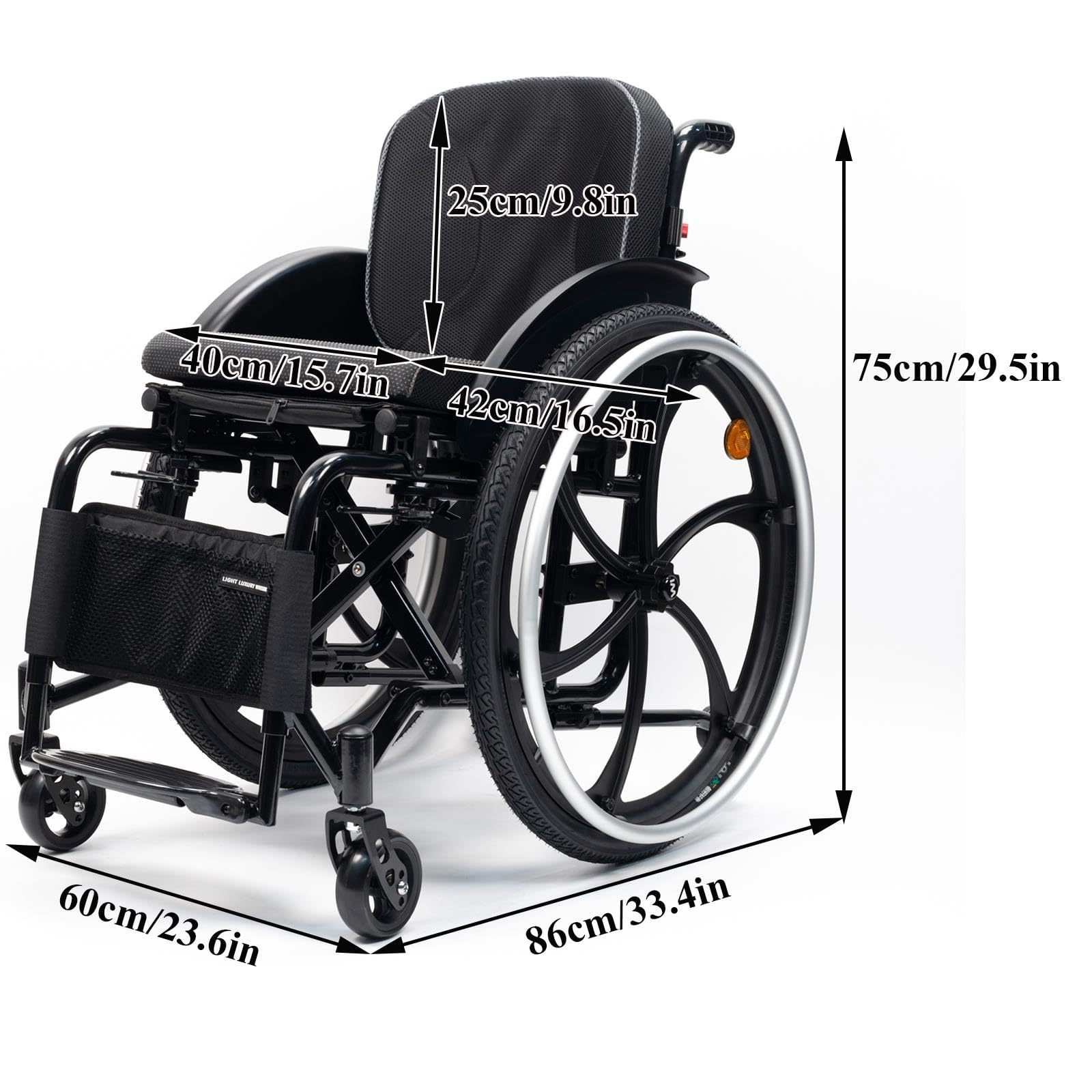 Fauteuil roulant pliant,Léger,Chaise Handicapé,Fauteuil roulant de transit