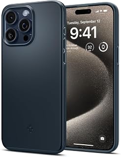 Spigen Case for iPhone 15 Pro Max Case, Thin Fit Designed for Apple iPhone 15 Pro Max Case - Metal Slate