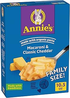 Annie's Macaroni and Classic Cheddar, Made with Organic Pasta and Real Cheese, Family Size, 10.5 oz