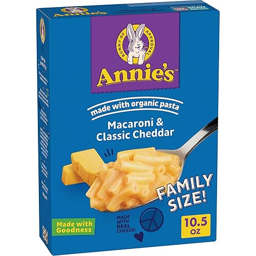 Macarrones y queso de tamaño familiar de Annie Cheddar clásico suave caja de 105 oz