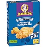 Annie's Macaroni and Classic Cheddar, Made with Organic Pasta and Real Cheese, Family Size, 10.5 oz