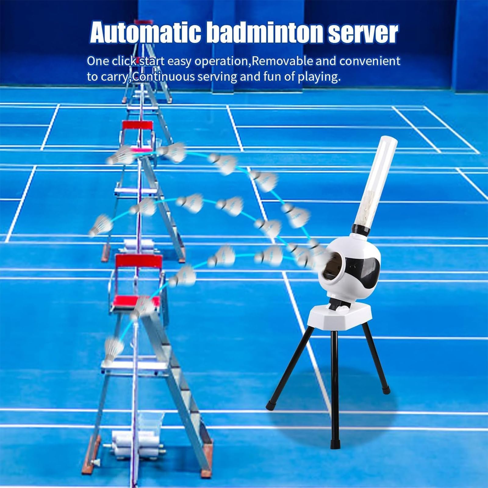 Machine de Lancement de Badminton Automatique avec Angle réglable pour Pratique Solo