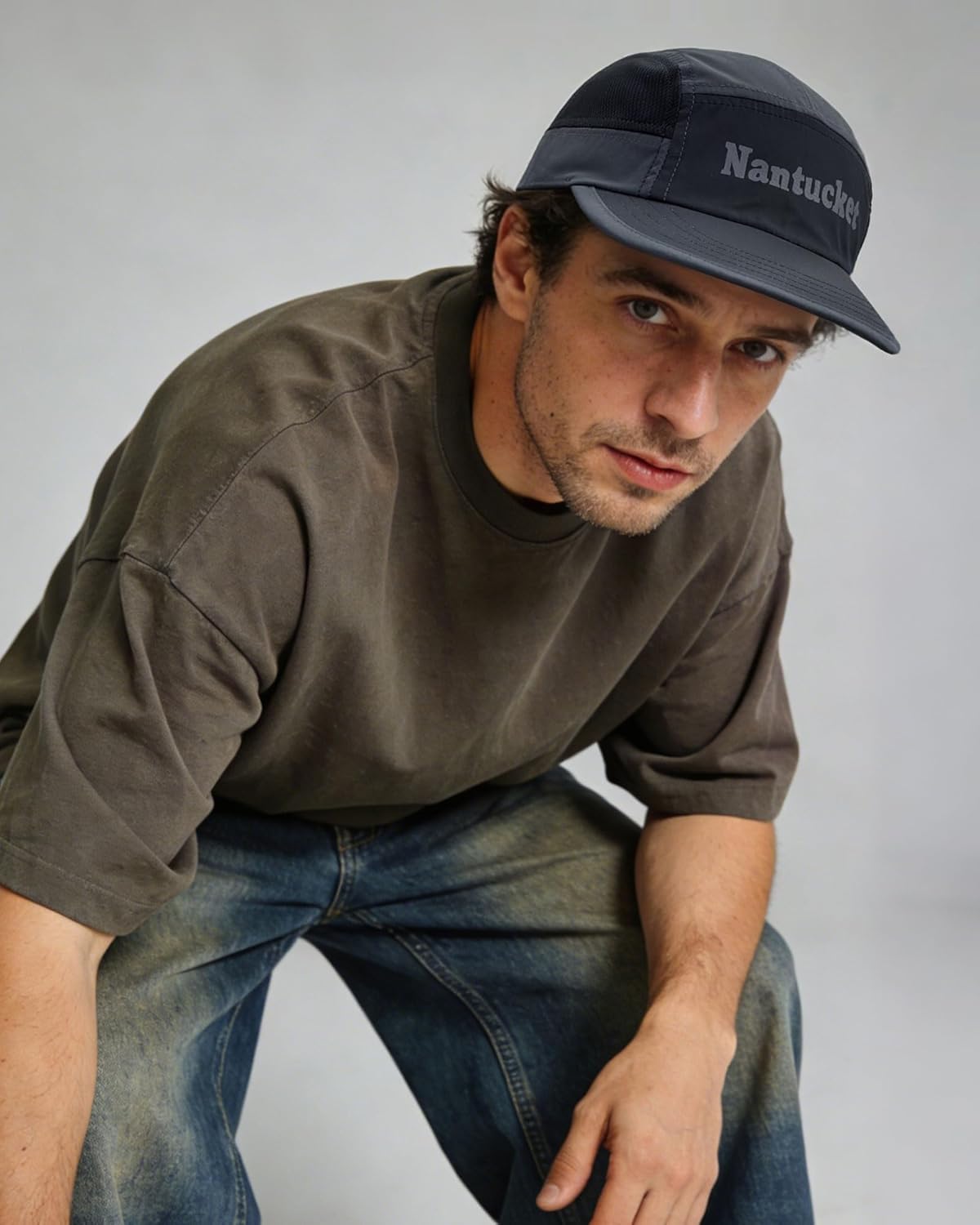 CLAPE Mesh Baseball Cap for Men, 5 Panel Quick Dry Flat Brim Hat with Breathable Mesh & Moisture Wicking Sweatband - Image 2