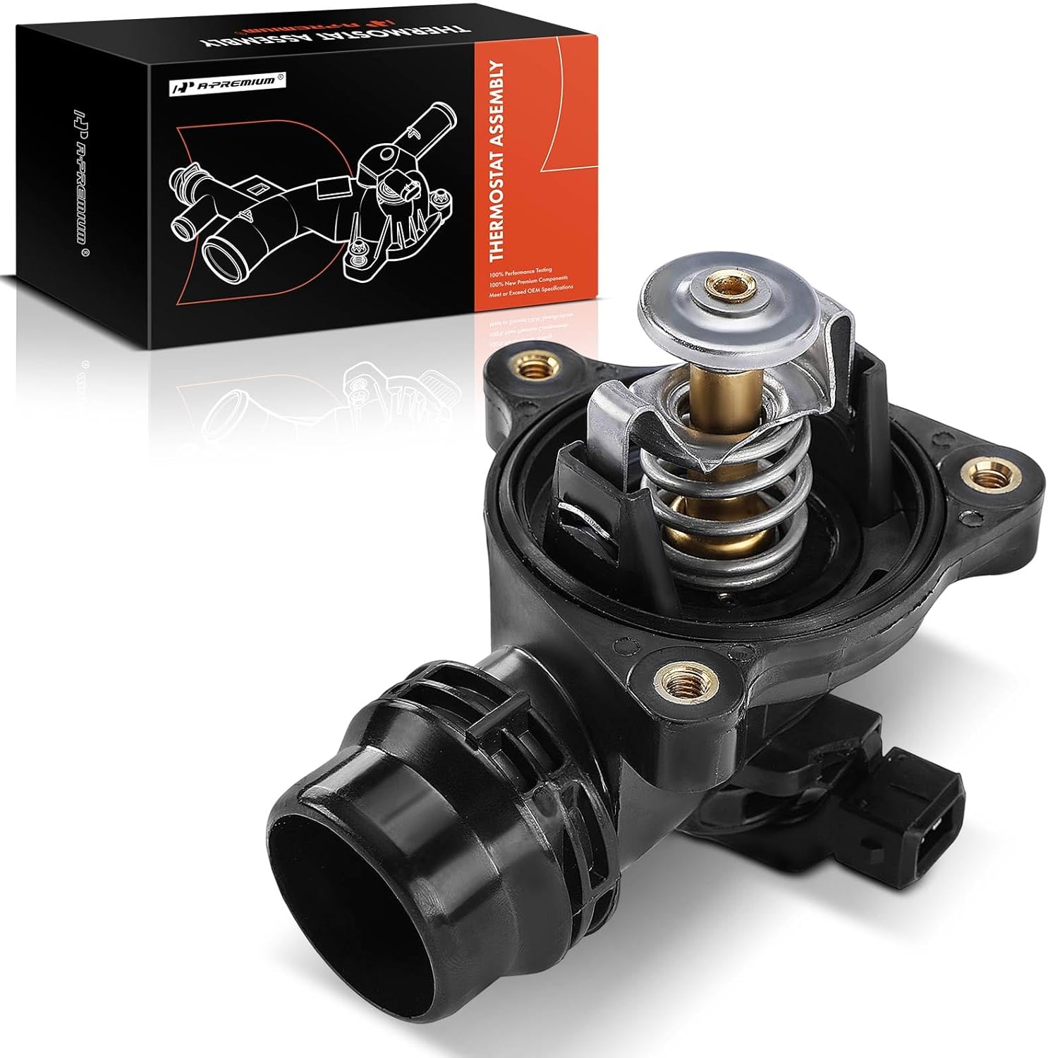 A-Premium Engine Coolant Thermostat Housing Assembly Compatible with BMW 118i 120i 316i 318i 316ti 318ti 318Ci 520i X1 X3 Z4