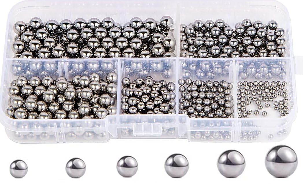 OMX, 600 Piece, 6 Sizes Assorted Loose Bicycle Bearing Balls 1/4" 7/32" 3/16" 5/32" 1/8" and 3/32"-image-16