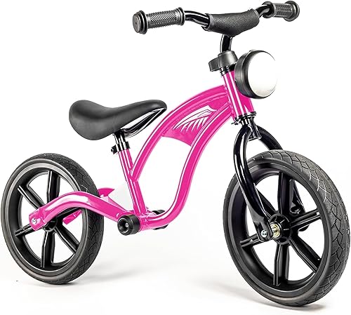 KRIDDO Bicicleta de equilibrio para niños de 2 años, de 24 meses a 5 años, luz delantera, rueda de goma, bicicleta de regalo para niños y niñas de 2