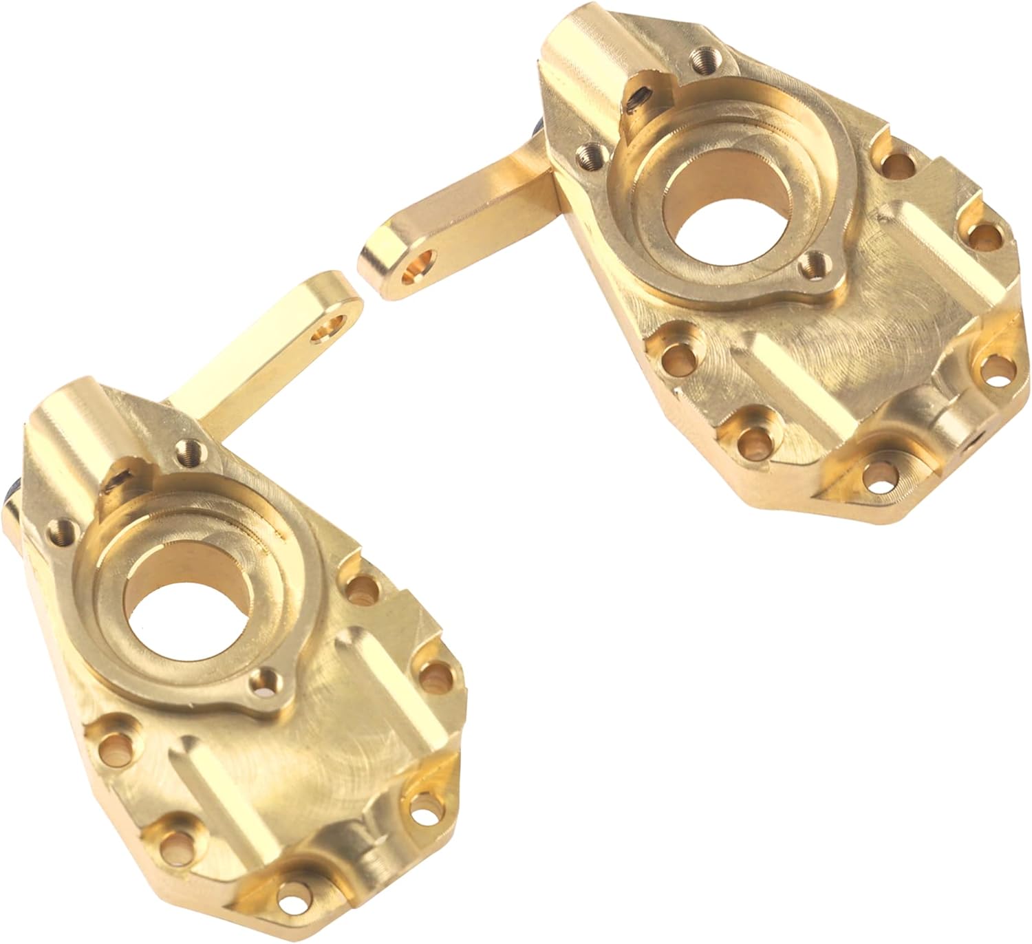 2Pcs ShareGoo Brass RC Portal Housing RC Steering Knuckles Counterweight RC Brass Weight Compatible with Traxxas TRX4 TRX4 TRX-6 1/10 RC Crawler Car (Golden)