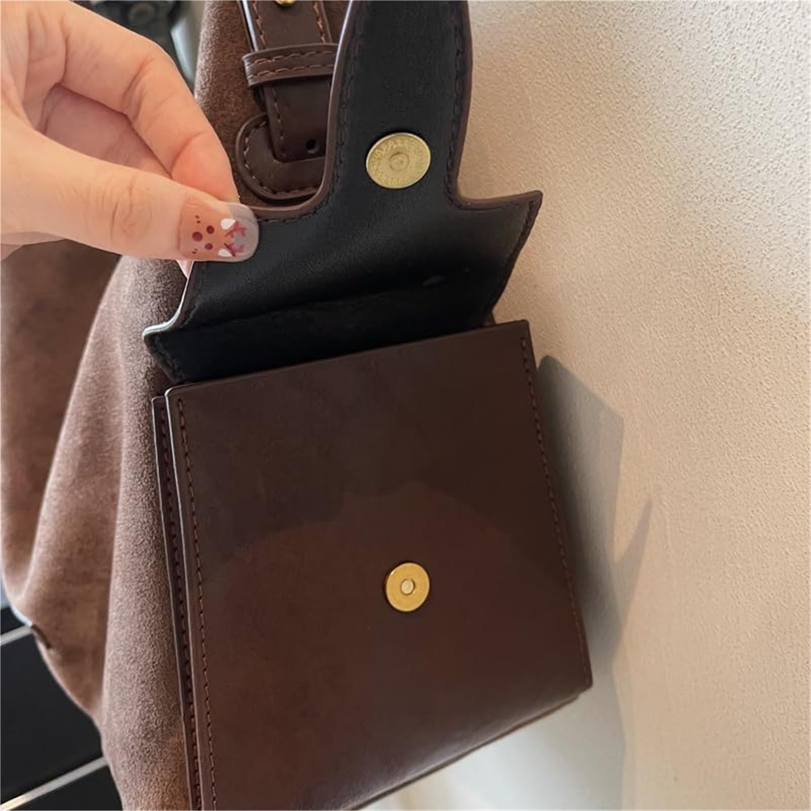 Torba materiałowa w stylu vintage, zamszowa torba na ramię