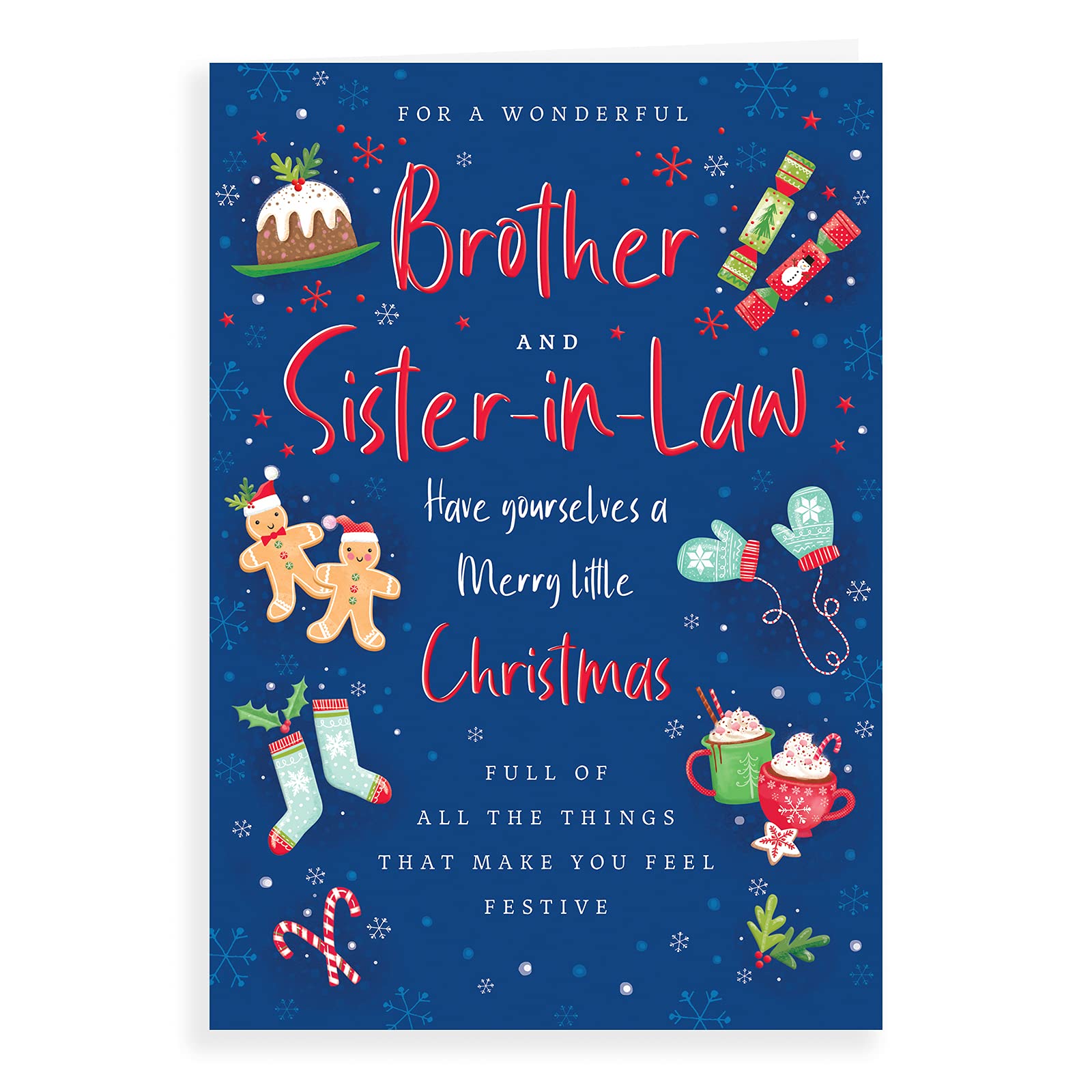 Piccadilly Greetings Modern Christmas Card Brother & Sister in Law - 9 x 6 inches (A41282)