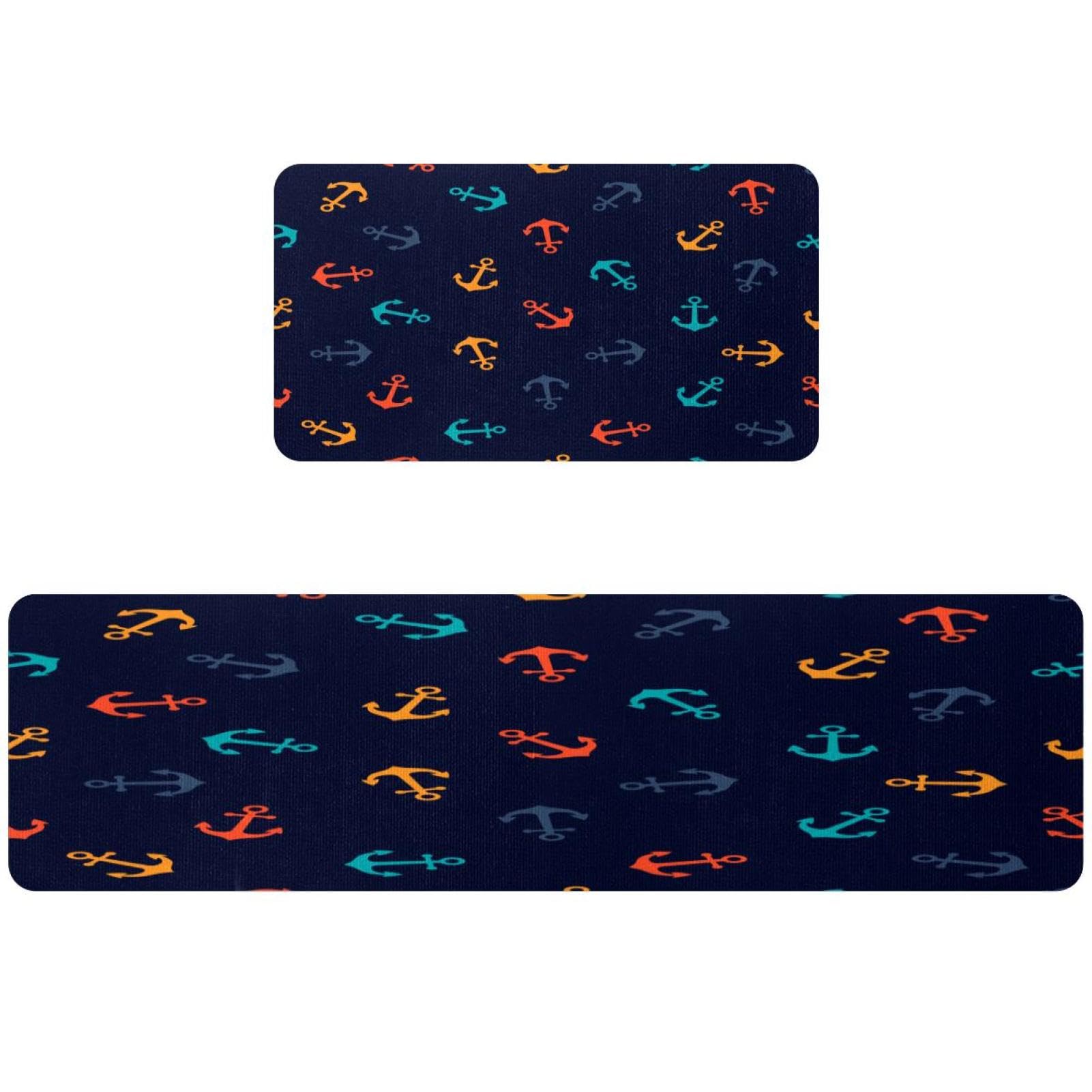 Tapis de cuisine antidérapants lot de 2 lavables design ancres