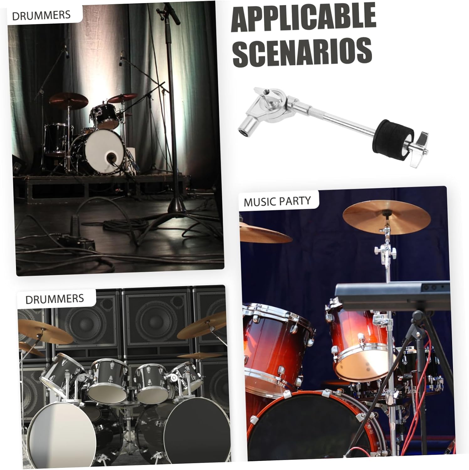 Cymbal Stacker Holder Attachment for Percussion Drum Kit Cymbal Connector with Easy Installation Versatile Cymbal Stand for Additional Cymbals Elegant Design