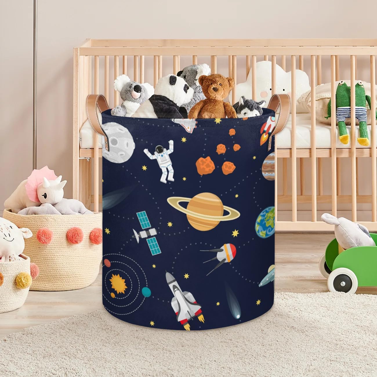 Laundry Basket,Solar System Planet Collapsible Laundry Hamper,Space Astronaut Lightweight Storage Basket Bin Toy Organizer Dirty Clothes for Colleage Dorm Laundry Room Living Room Bedroom