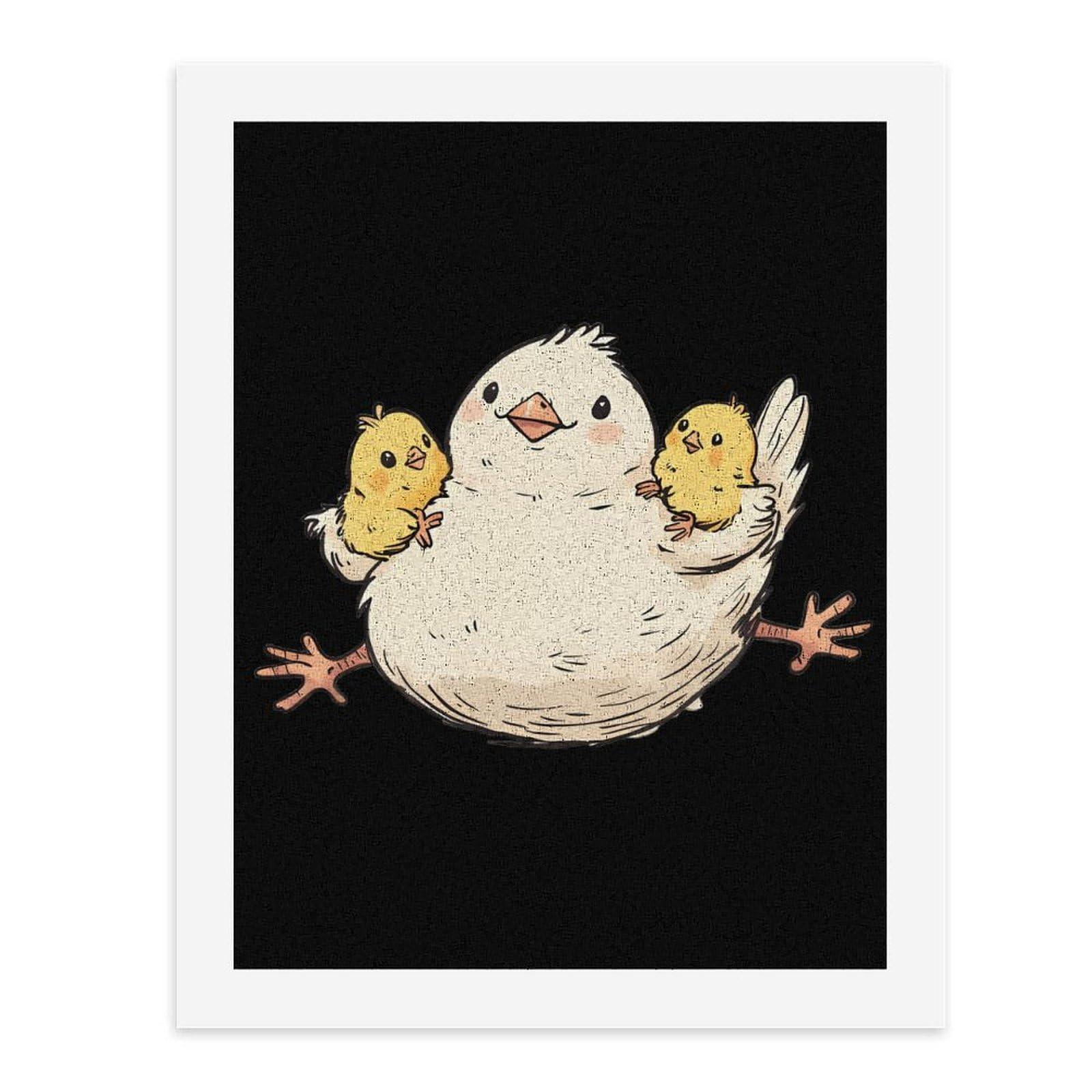 Lustiges Malen nach Zahlen für Erwachsene, Motiv: Henne und Huhn, vertikal, Baumwolle, digitales Ölgemälde, Heimdekoration, Geschenk, 65 x 50 cm