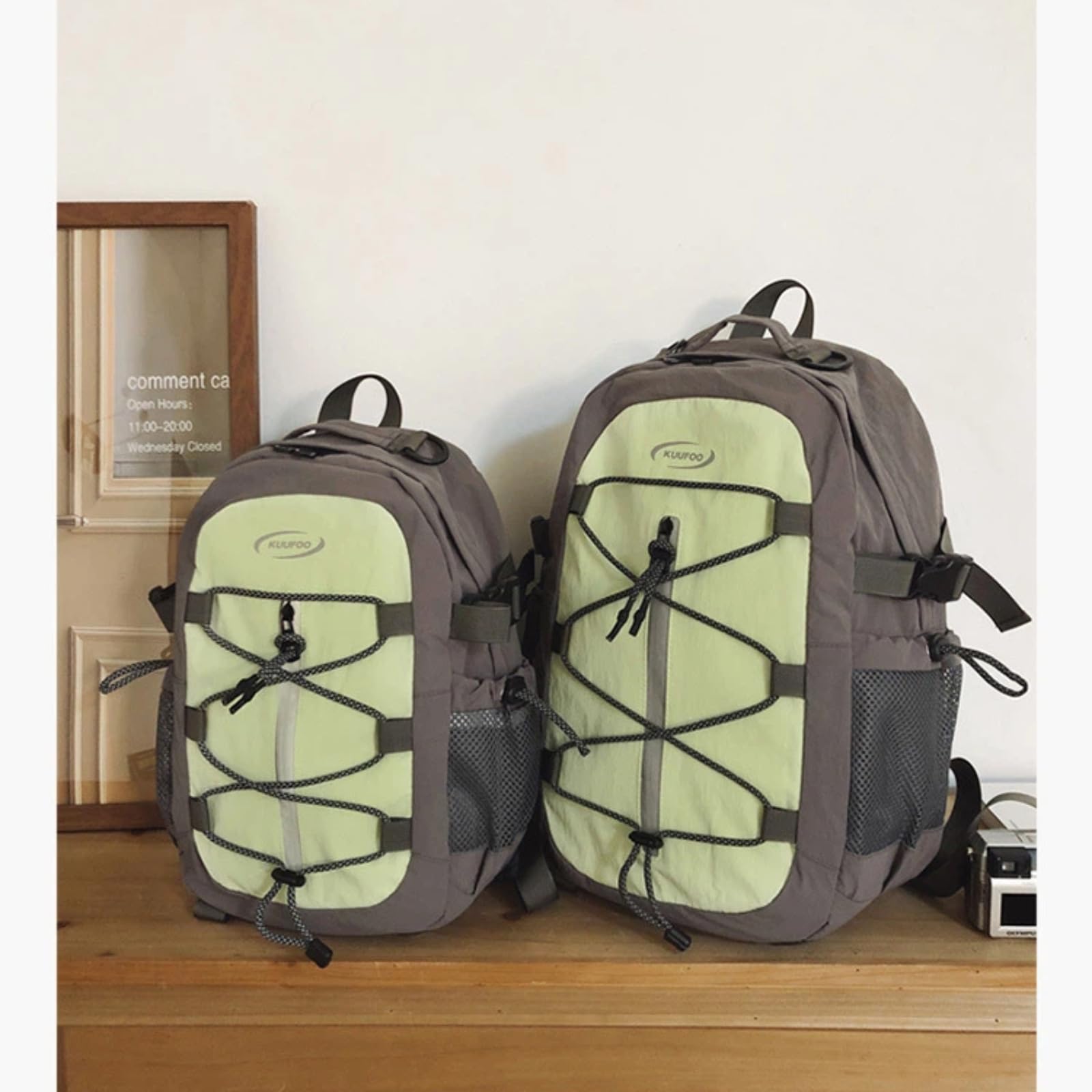 Zaino casual leggero di grande capacità per uomini donne viaggi sportivi(Verde,piccolo)