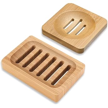 2 St ck Bambus Seifenschale mit Ablauf Seifenhalter Dusche Holz Seifenablage Nat rliche H lzerne Bambus Handgefertigte Seifenkiste Seifen Box Set