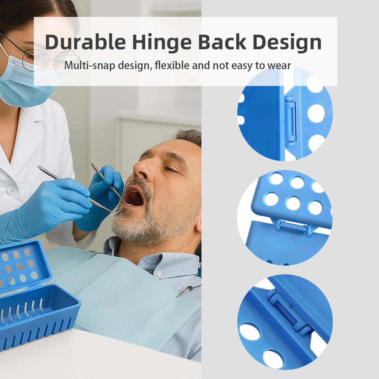 Dental-Autoklav-Sterilisatorbox, große Kunststoff-Sterilisationskassetten, Zahninstrumentenregal, Kassettenablage für Zahnärzte, medizinische Werkzeuge, Tattoos, Nägel (Upgrade-Version, 4 x