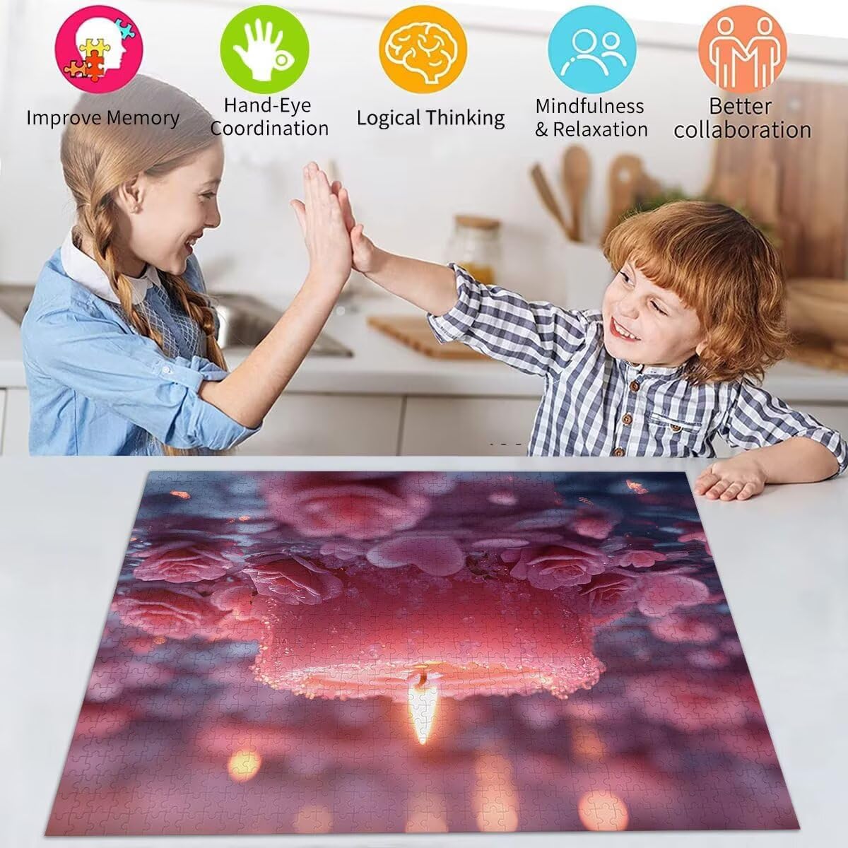 Puzzle Erwachsene 2000 Teile Kerze Blume Educa Jigsaw für Kinder ab 8 Jahren Mädchen Jungen, Erwachsene Impossible Klassische Puzzles Schwer, Anspruchsvoll Spielspaß, Als Geschenke 70x99cm t-410