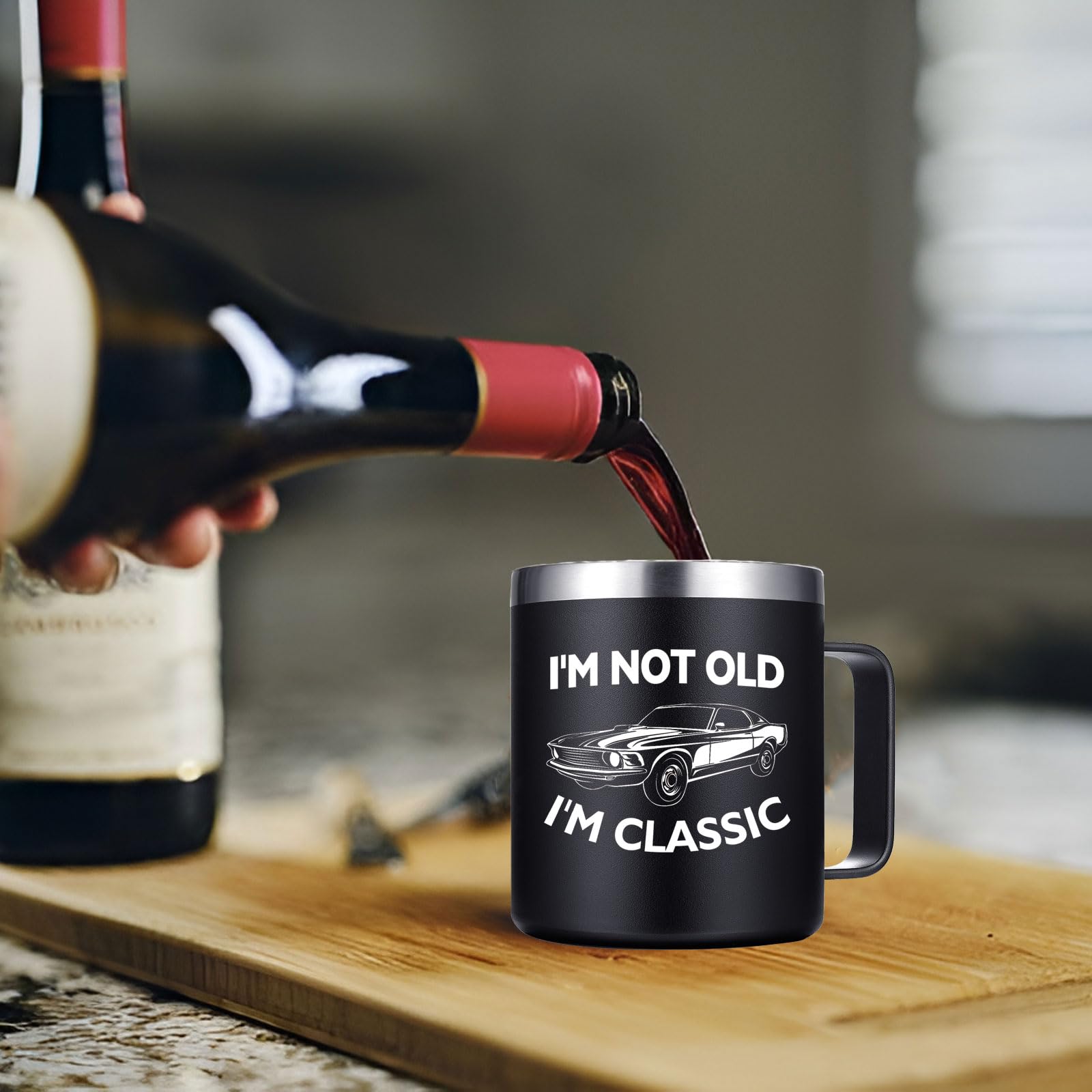 Abledn Birthday Gifts for Men - I'm Not Old I'm Classic Coffee Mug - Christmas Birthday Gifts for Men, Dad, Grandpa, Him, Husband (14oz, Black)