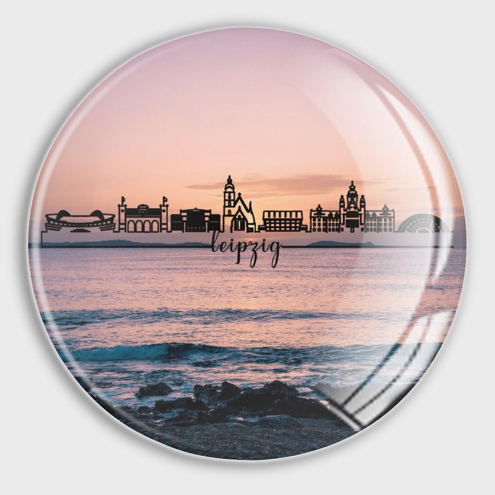 Imanes de horizonte de ciudad Leipzig para la cocina y pizarras de oficina 1