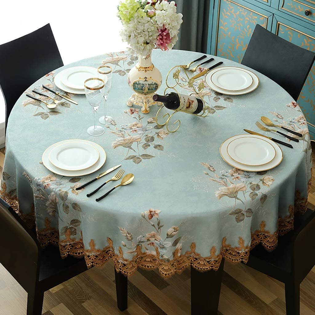 Nappes de pique-nique rondes bleu WENJUN pour vos repas de Noël au jardin