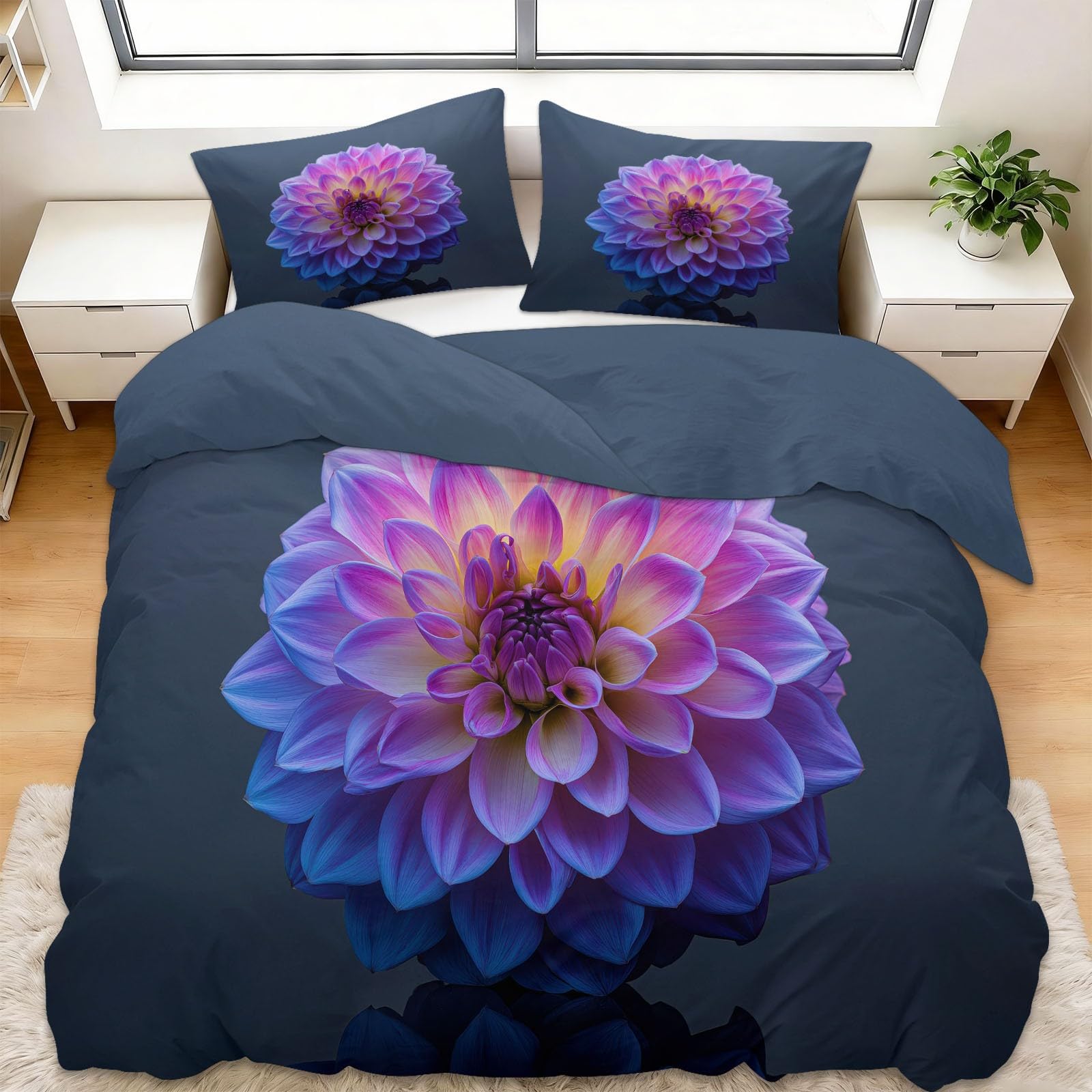 200 x 200 cm Zestaw pościeli dziecięcej, naturalna poszewka na kołdrę z nadrukiem 3D - Miękka i wygodna poszwa na kołdrę 3-częściowa poszwa na kołdrę z 2 poszewkami na poduszki, szara