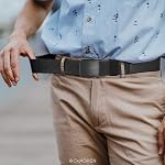 CHAOREN Nylon Elastic Belt Men, 1.5" Stretch Mens Belt with Plastic Buckle | TSA Approved, Stretchy Nylon