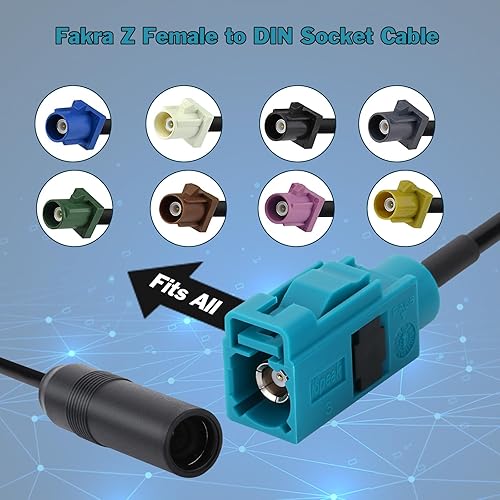 Miniatura 5 de BLTIATLE Cable adaptador de radio de coche de 6 pulgadas universal para vehículo FM AM Radio Fakra Z macho hembra a DIN enchufe cable con conector