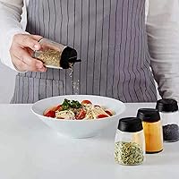 Vista 6 de Juego de molinillo de sal y pimienta Combo - Dos botes de especias gratis - Molinillo de pimienta negra y hierbas recargable manual - Acero