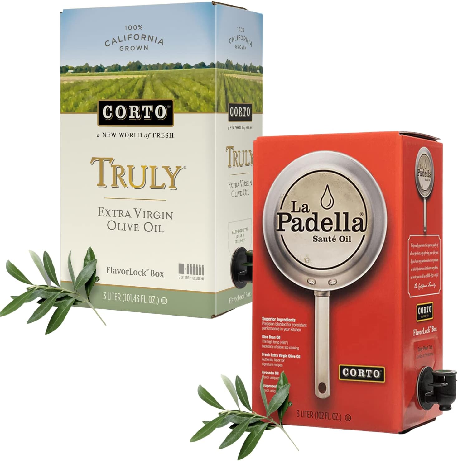 Corto TRULY® & La Padella® | Chef Bundle | 100% Extra Virgin Olive Oil | Floral Notes | Cold Extracted in State-of-the-Art Mill | Straight from Official Corto Olive Groves & Oil Producer