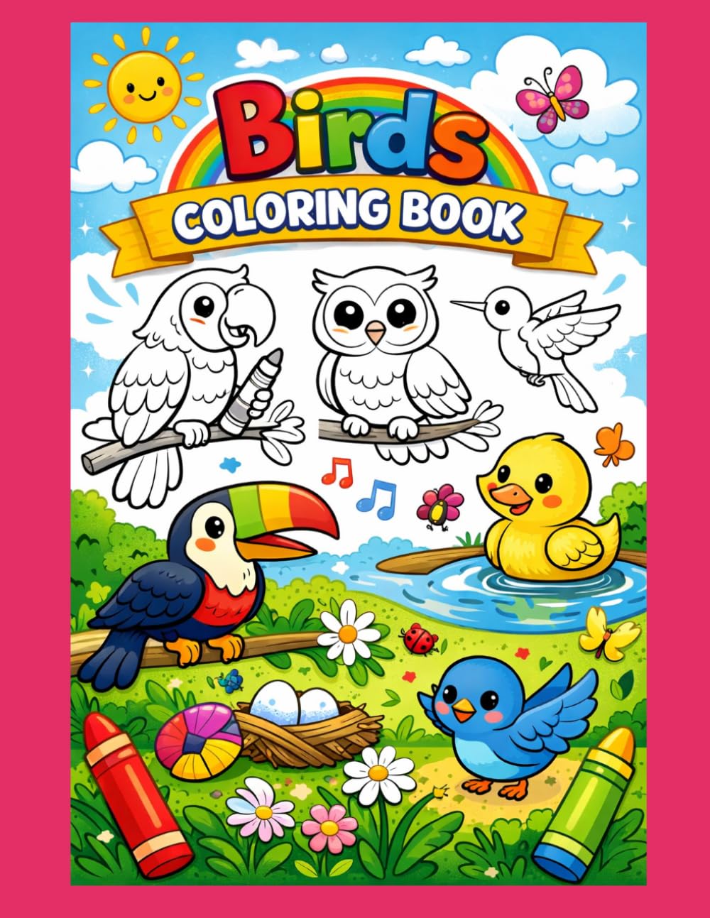 Bird Coloring Book: Fun Birds to Color & Learn!