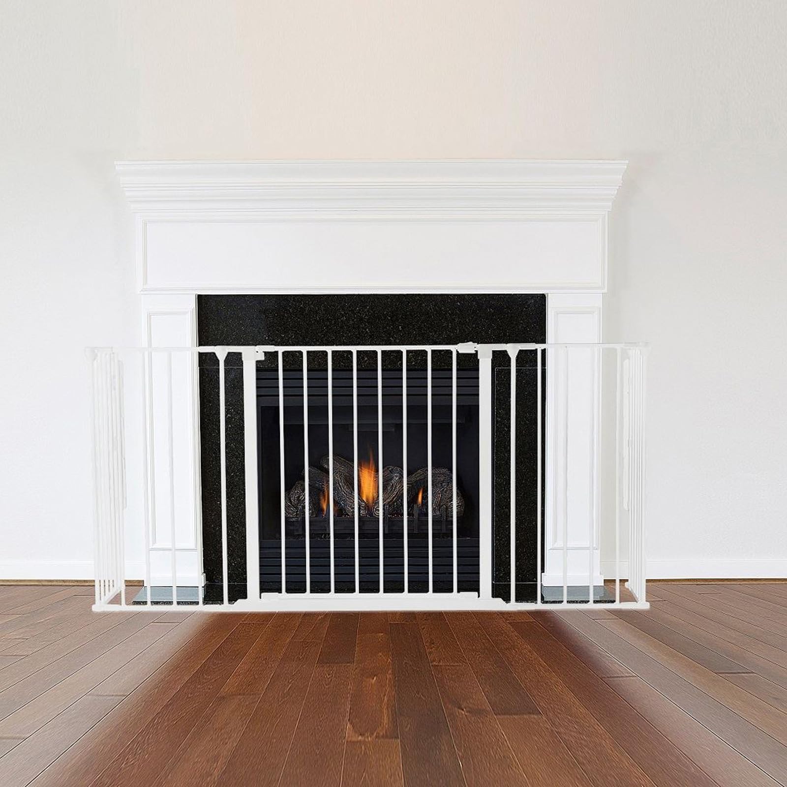 Safetots Multi Panel Fire Surround, 51cm Deep x 164cm Wide, White, 70cm Tall, Child and Pet Fire Safety, Baby and Toddler Fire Guard, Safety Barrier for Fireplaces, Easy Installation