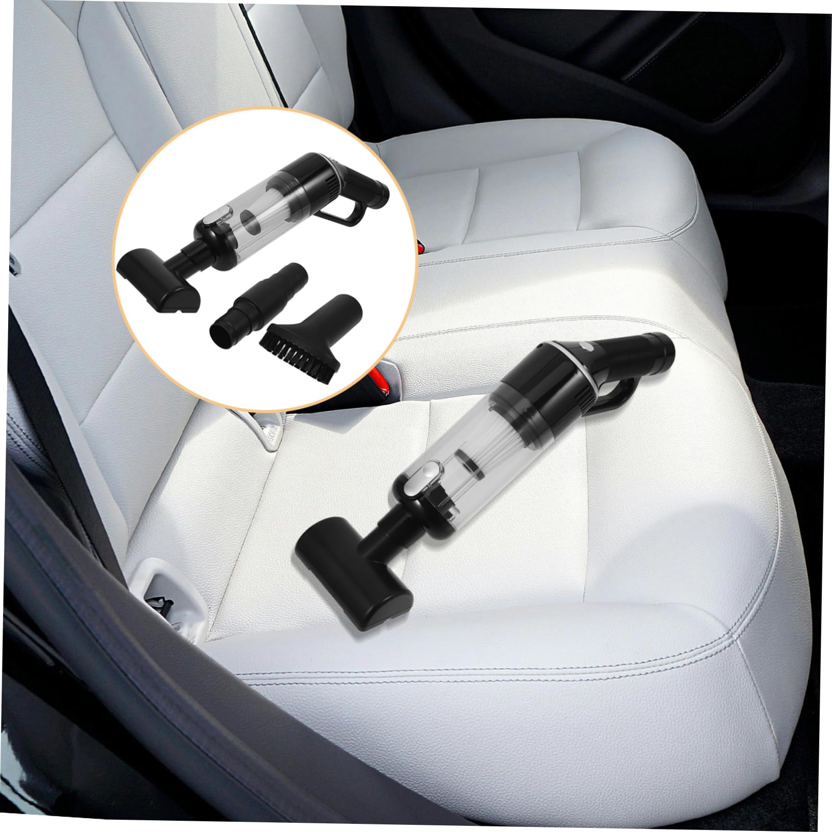 Cabilock Aspiradora de Mano Recargable 6000mah Negra de Plástico para Coche | Potencia de Succión, Uso en Oficina y Vehículo, Carga USB y Formato Portátil
