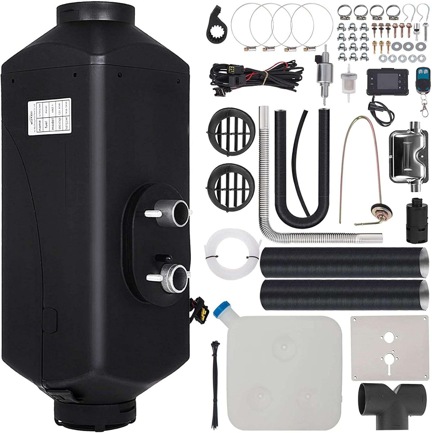 DAPERCI 2KW-8KW 24V 12V Calentador de Aire Diesel, Pantalla LCD+10L Tanque+Control Remoto+Silenciador, Calefacción Rápida, para Barco, Autobús, Caravana, Remolque-24V 5KW-C-01
