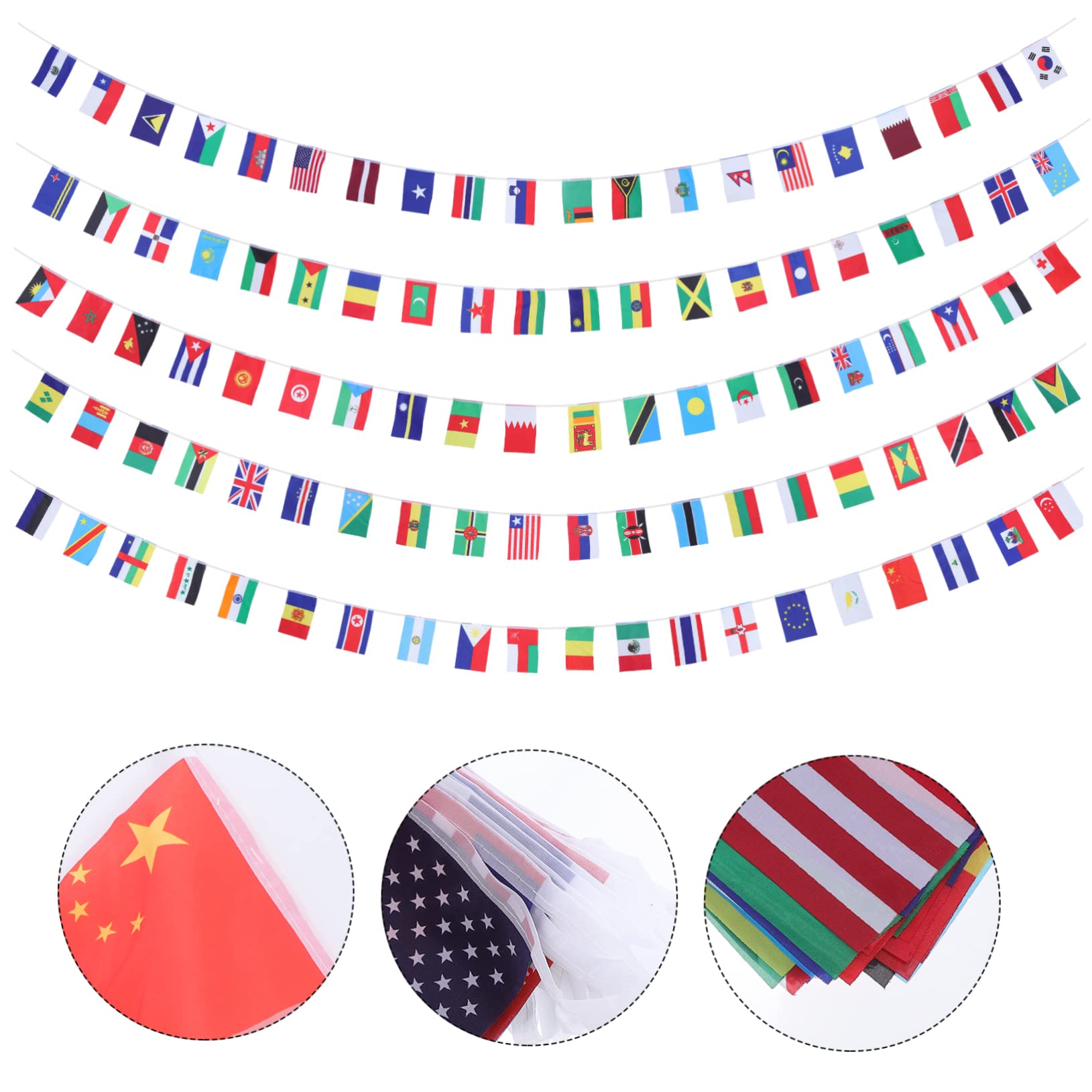 PRETYZOOM 7 Juegos De Nacionales De Cuerda Internacionales Del Mundo Banderines Con Nacionales Carteles De Felicitaciones Ondeantes Banderines