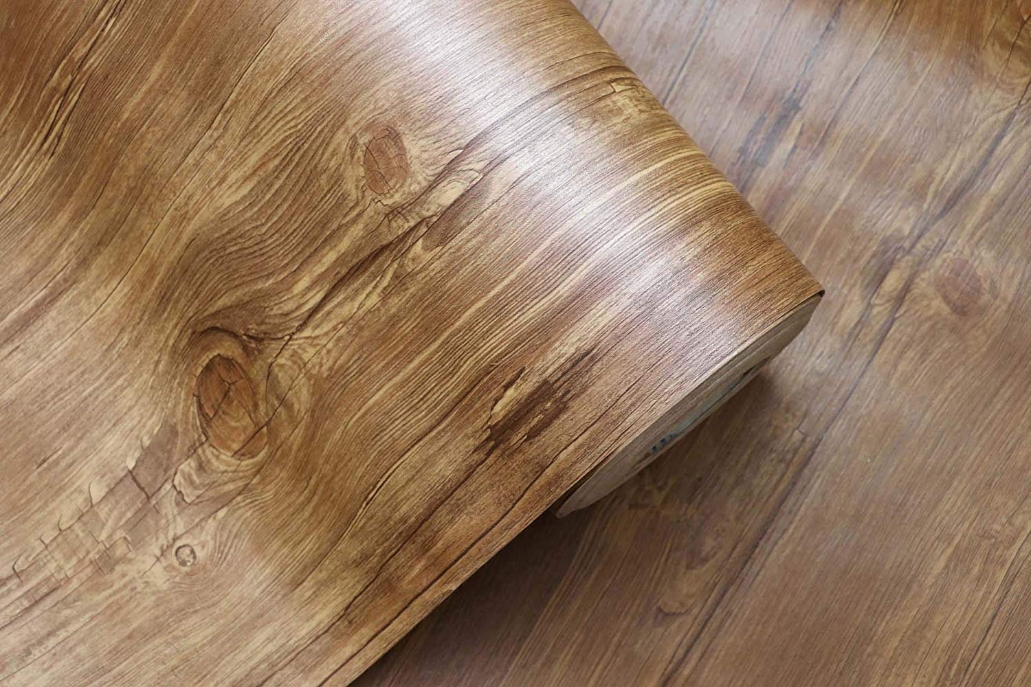 TIME TECH Teak Wood Grain Textured Vinyl Wrap Sticker | Self Adhesive Decorative Vinyl Wallpaper for Table Kitchen Cupboard,Top Wooden Door,Furniture,Almirah (Yellowish Texture, 16x48 Inch)-image-0