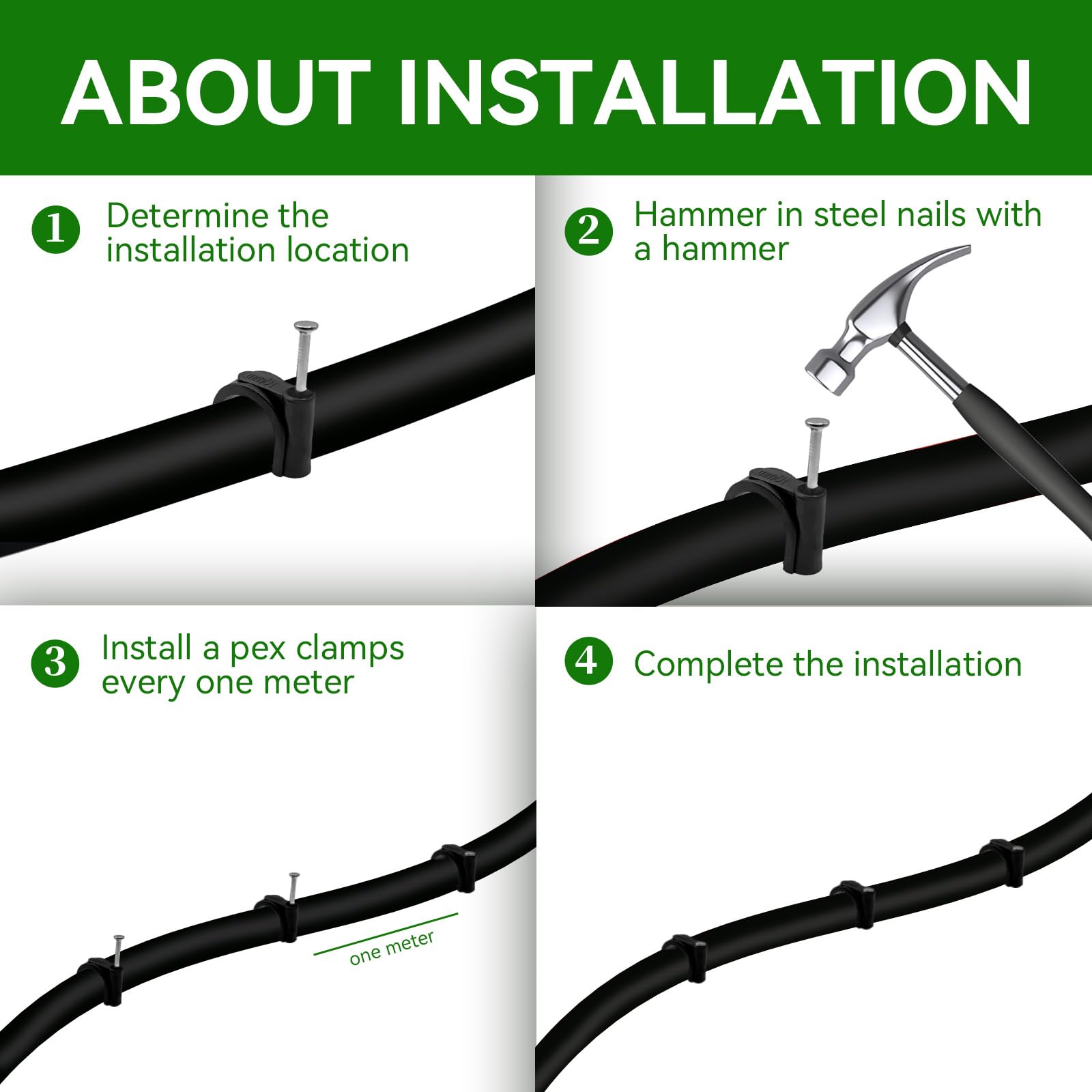 Lot De 100 Colliers De Serrage PEX De 1,27 Cm, Crochet En U