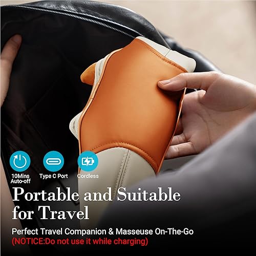 Vista 5 de Masajeador de cuello Shiatsu con calor, regalo ideal para mujeres y hombres, masaje inalámbrico 4D experto cuello hombro para aliviar el dolor